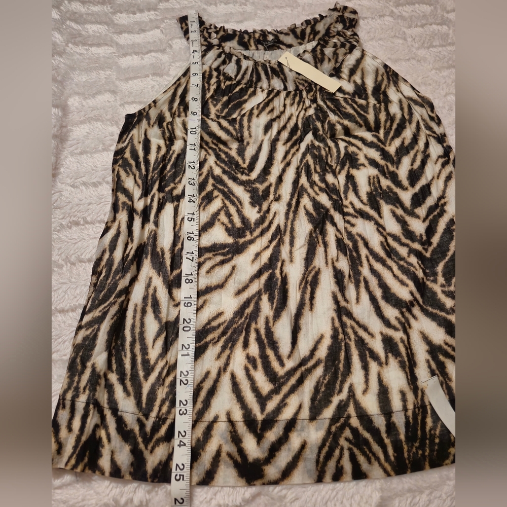 Talbots Black and White Animal Print Blouse - Picture 4 of 8